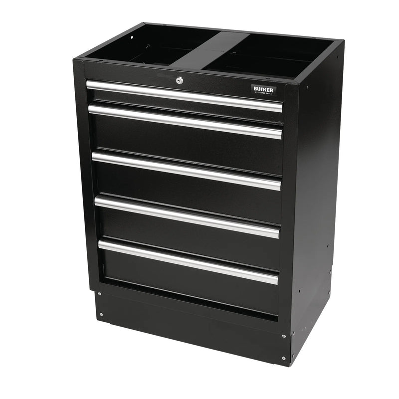 Draper Modular Floor Cabinet 5 Drawer 680mm Matt Black