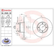 Brembo 2 x Solid Front Brake Discs 08.2565.30