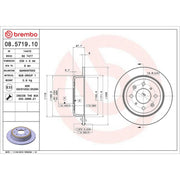 Brembo 2 x Solid Rear Brake Discs 08.5719.10