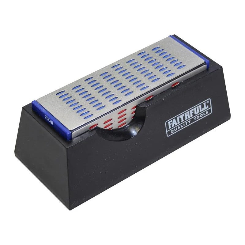 Faithfull Diamond Sharpening Stone 4 Sided 150 x 50 x 50mm - FAIDWQUAD