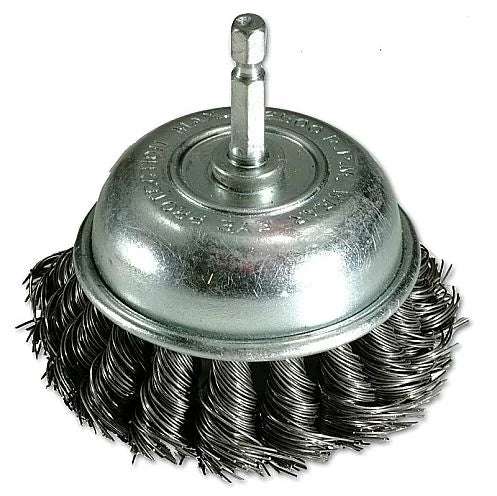 Laser Tools Twist Knot Cup Brush with Quick Chuck 75mm - PL
