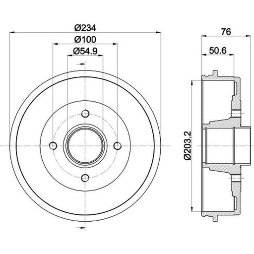 Mintex Brake Drum Assembly Rear MBD308