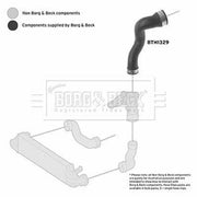 Borg & Beck Intercooler Turbo Charge Air Hose BTH1329