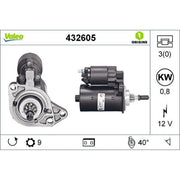 Valeo Starter Motor 12V 0.8kW 10 Teeth 432605