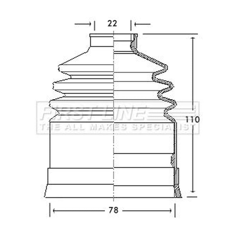 First Line Drive Shaft Bellow Kit Front Left FCB2093