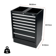 Bunker Modular Floor Cabinet 7 Drawer 680mm Storage Unit
