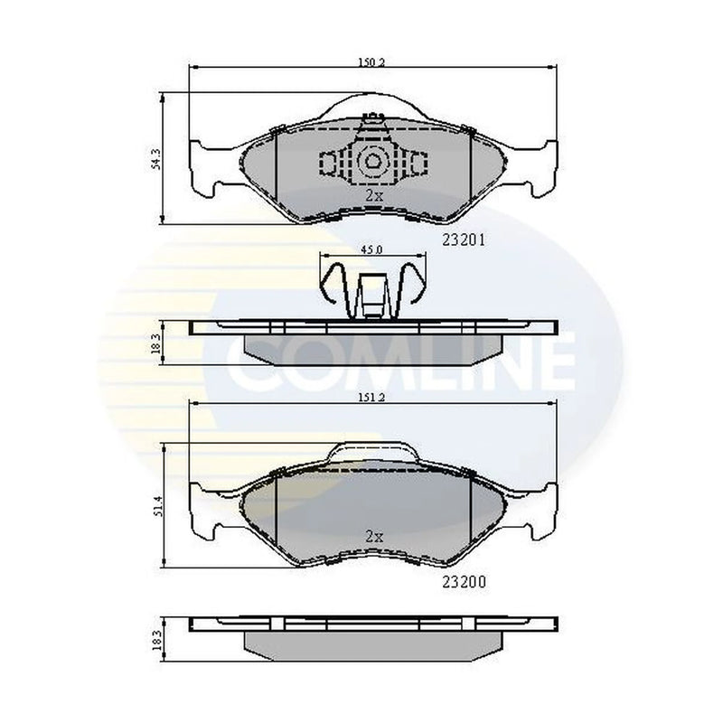 Comline 4 x Front Brake Pad Set CBP0899