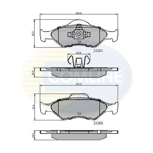 Comline 4 x Front Brake Pad Set CBP0899
