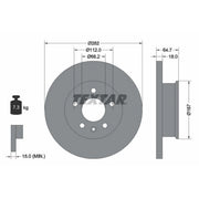 Textar 2 x Solid Front Brake Discs 92058500