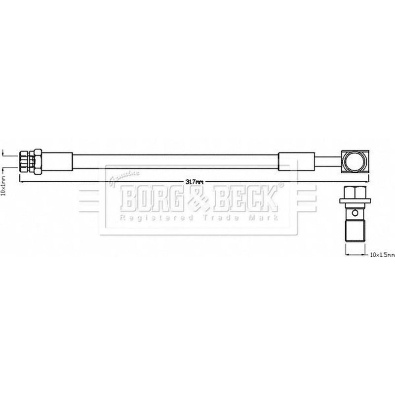 Borg & Beck Brake Hydraulic Hose Line Rear Left BBH8505