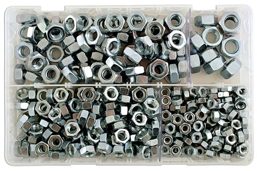 Connect Assorted MM Plain Steel Nuts Box 370pc - CPL