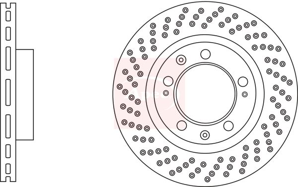 Apec 2 x Brake Disc Set Perforated/Vented