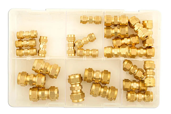 Connect Assorted Metric Brass Tube Couplings 25pc - CPL