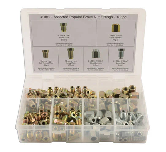 Connect Assorted Brake Nut Fittings 135pc - CPL