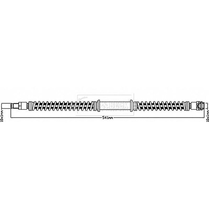 Borg & Beck Brake Hydraulic Hose Line Front Left BBH8656