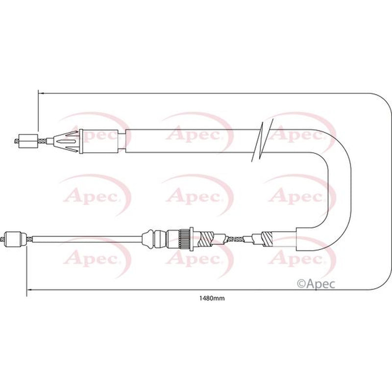 Apec Handbrake Cable Right Rear CAB1386