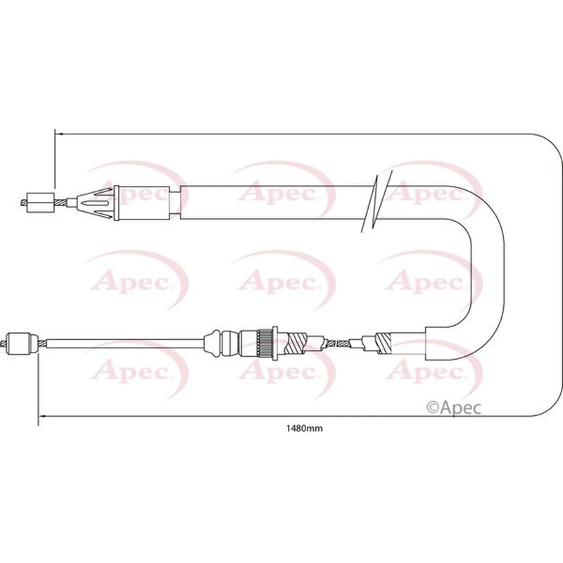 Apec Handbrake Cable Right Rear CAB1386