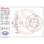 Brembo 2 x Solid Rear Brake Discs 08.C310.11