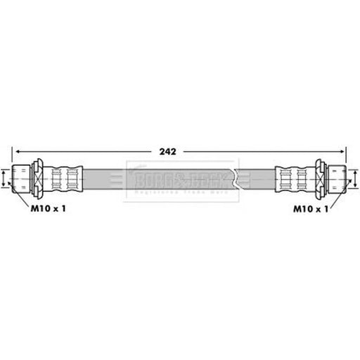 Borg & Beck Brake Hydraulic Hose Line Left BBH7265