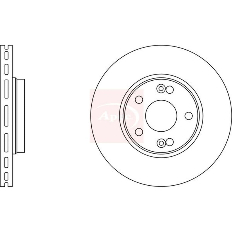 Apec 2 x Vented Front Brake Discs DSK2105