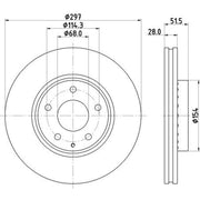 DON 2 x Externally Vented Front Brake Discs PCD21942