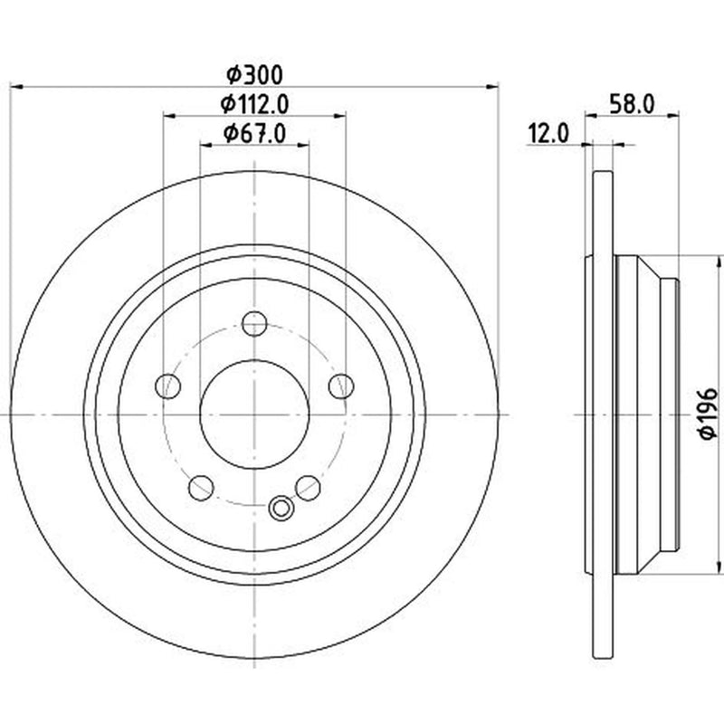 DON 2 x Solid Rear Brake Discs PCD19702