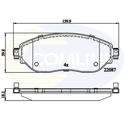Comline 4 x Front Brake Pad Set CBP02285