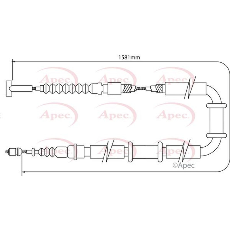 Apec Handbrake Cable Left Rear CAB1007