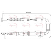 Apec Handbrake Cable Left Rear CAB1007