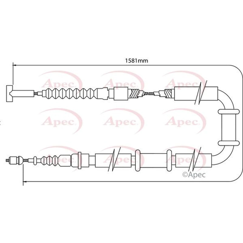 Apec Handbrake Cable Left Rear CAB1007