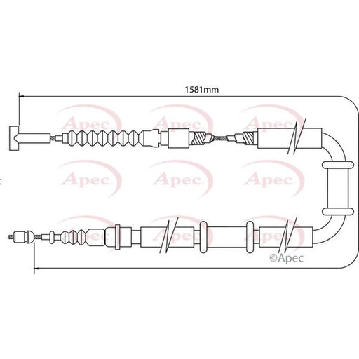 Apec Handbrake Cable Left Rear CAB1007