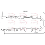 Apec Handbrake Cable Left Rear CAB1007