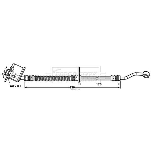 Borg & Beck Brake Hydraulic Hose Line Front Left BBH7758