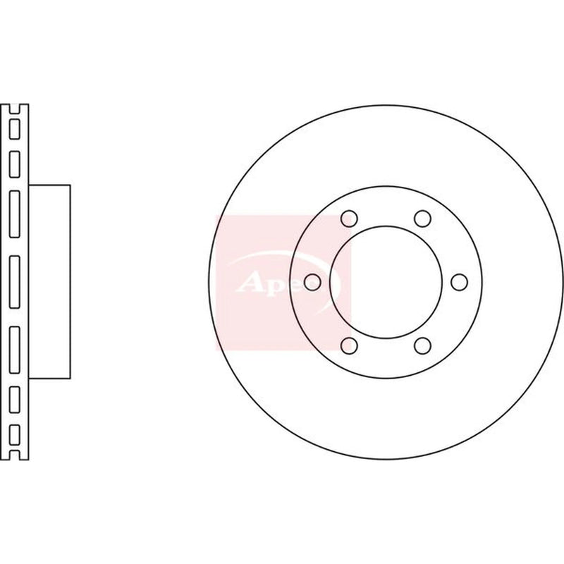 Apec 2 x Vented Front Brake Discs DSK2280