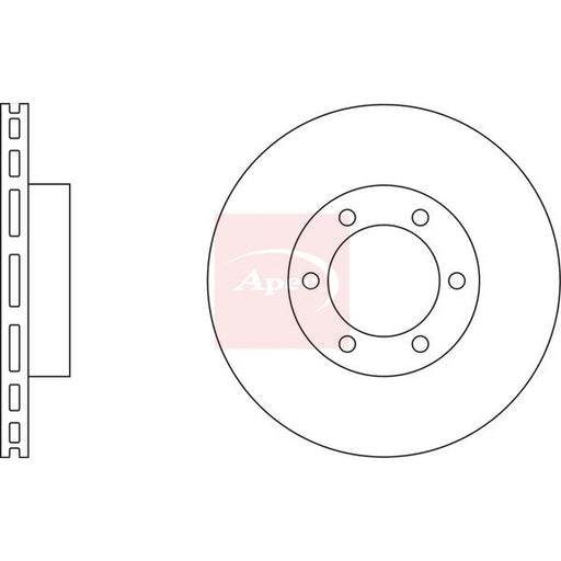 Apec 2 x Vented Front Brake Discs DSK2280