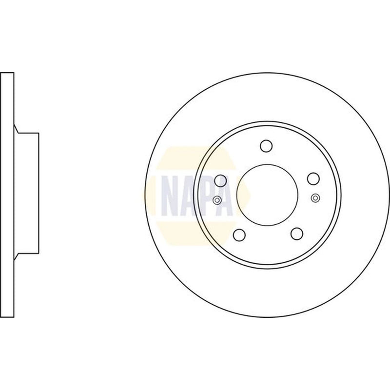 NAPA 2 x Solid Rear Brake Discs NBD5663
