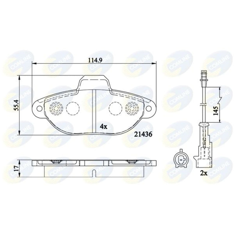 Comline 4 x Front Brake Pad Set CBP22200