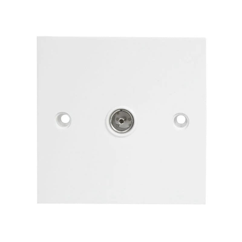 Dencon Single Flush Coax TV Socket White - 7119NB