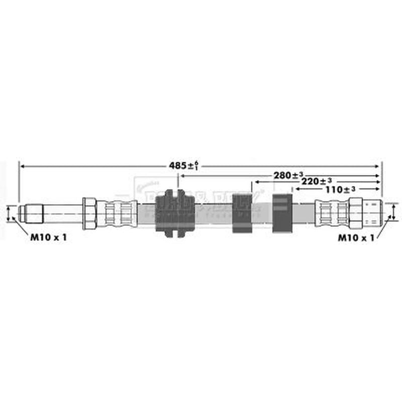 Borg & Beck Brake Hydraulic Hose Line Front Left BBH6418