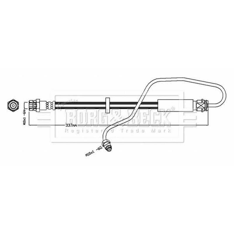 Borg & Beck Brake Hydraulic Hose Line Front Right BBH8717