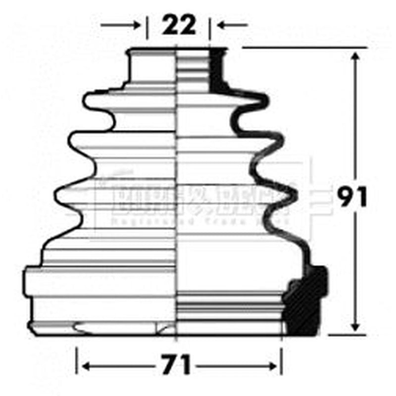 Borg & Beck Drive Shaft Bellow Kit Front Left BCB2853