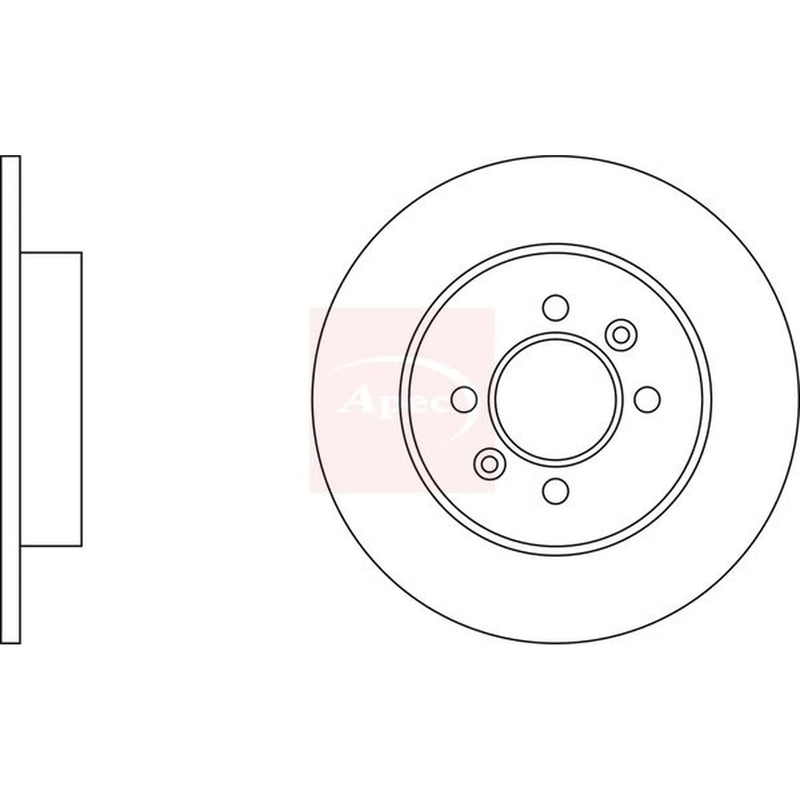 Apec 2 x Solid Rear Brake Discs DSK647