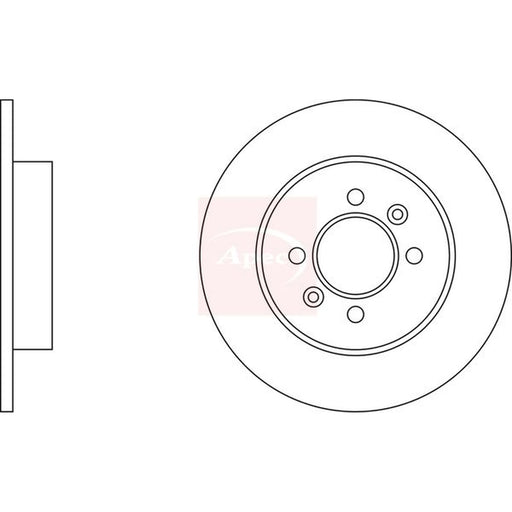 Apec 2 x Solid Rear Brake Discs DSK647