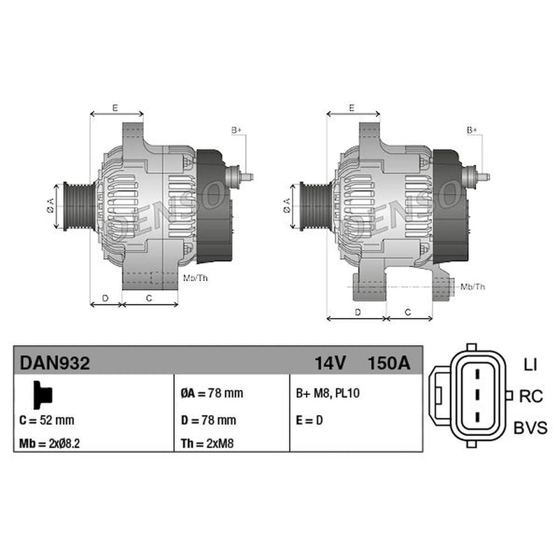 Denso Car Alternator 12V DAN932
