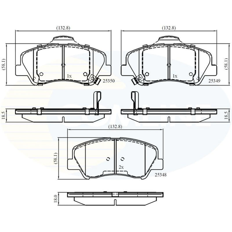 Comline 4 x Front Brake Pad Set CBP32040