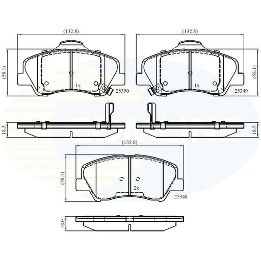 Comline 4 x Front Brake Pad Set CBP32040