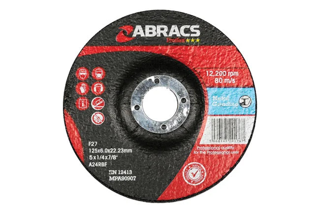 Abracs Metal Grinding Discs x 6.0mm 10pc 100-125mm