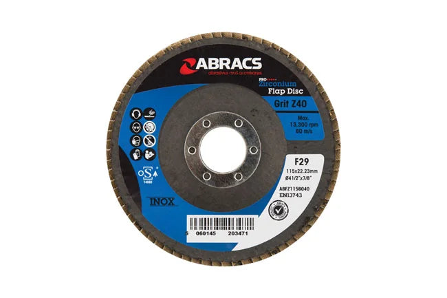 Abracs Zirconium Flap Discs x P40 5pc 100-115mm