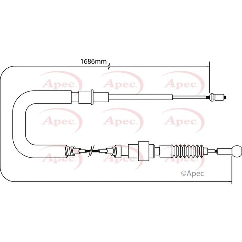 Apec Handbrake Cable Left Rear CAB1011