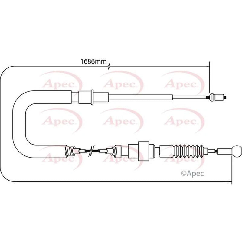 Apec Handbrake Cable Left Rear CAB1011